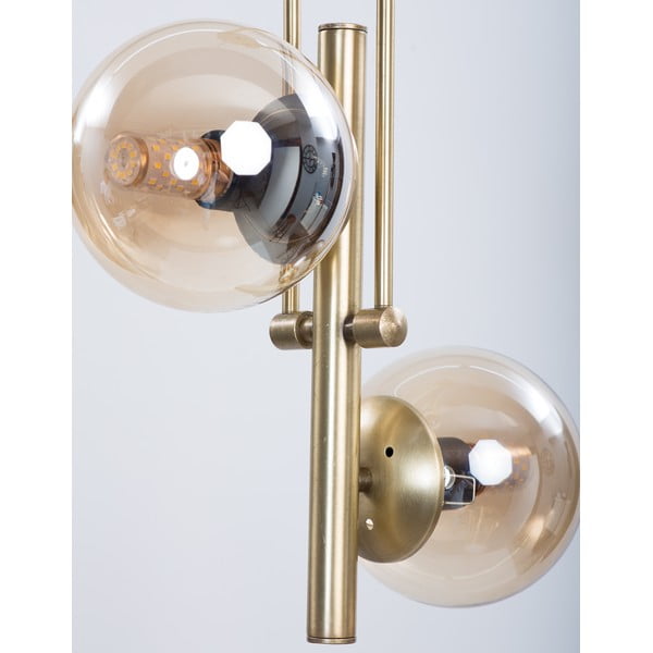 Stropna svetilka v zlati barvi s steklenim senčilom ø 15 cm Libra – Squid Lighting-image-3