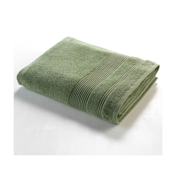Kaki zelena bombažna brisača iz frotirja 90x150 cm Tendresse – douceur d'intérieur
