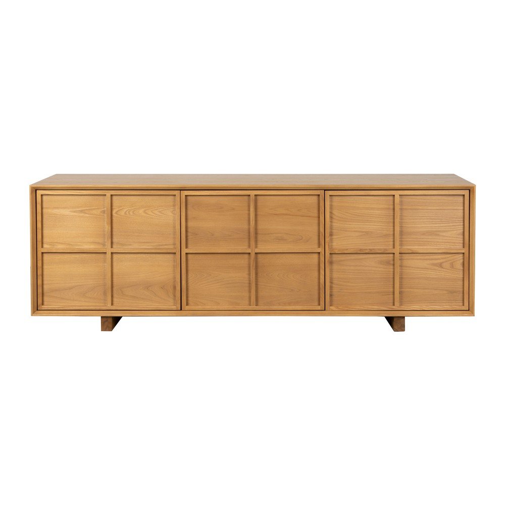 TV omarica iz masivnega jesena v naravni barvi 160x54x42 cm Raster