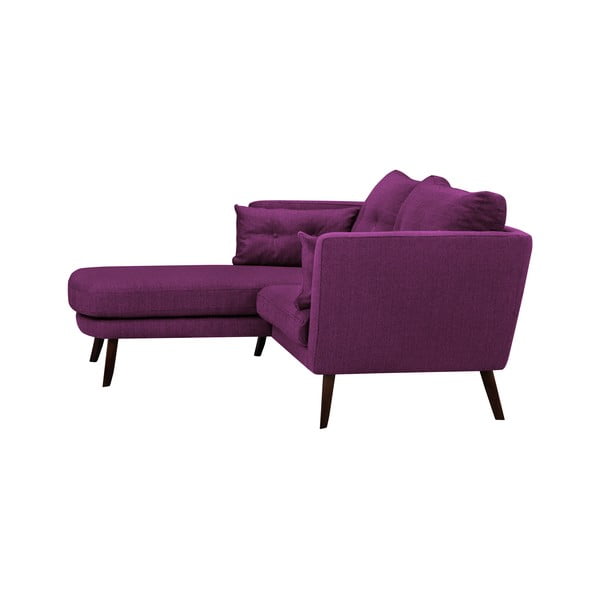 Vijolična trisedežna zofa Mazzini Sofas Elena, z ležalnikom v levem kotu-image-2