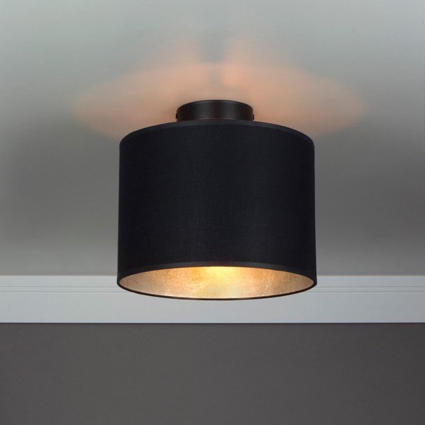 Črna stropna svetilka z detajli v srebrni barvi Sotto Luce MIKA, ⌀ 25 cm-image-1