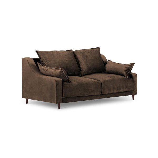 Rjava žametna zofa Mazzini Sofas Freesia, 150 cm-image-2