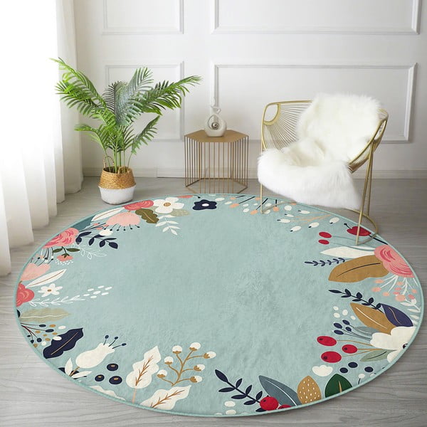 Pralna okrogla preproga primerna za robotski sesalnik ø 120 cm Comfort – Mila Home-image-1