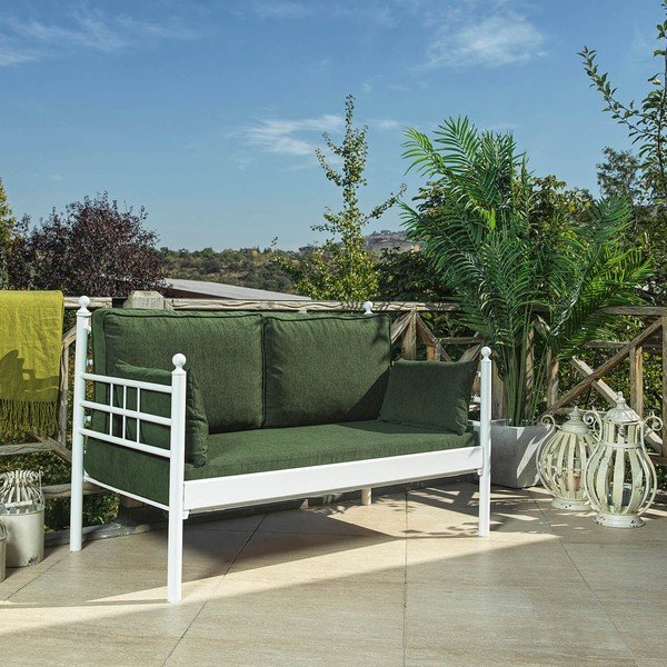 Zelen kovinski vrtni kavč Manyas – Floriane Garden-image-1
