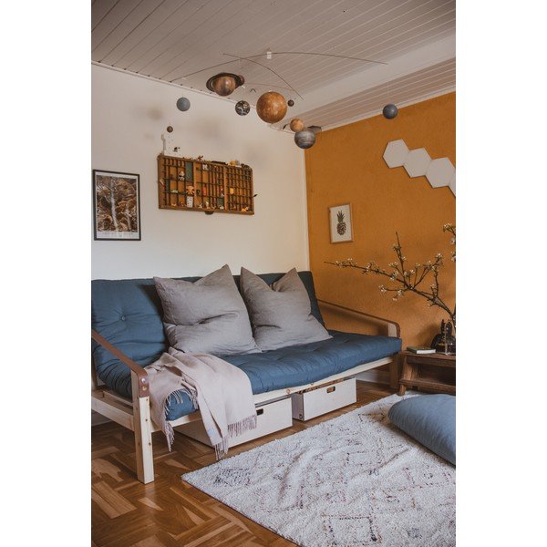 Gorčično rumena raztegljiva sedežna garnitura iz rebrastega žameta 204 cm Poetry – Karup Design-image-4
