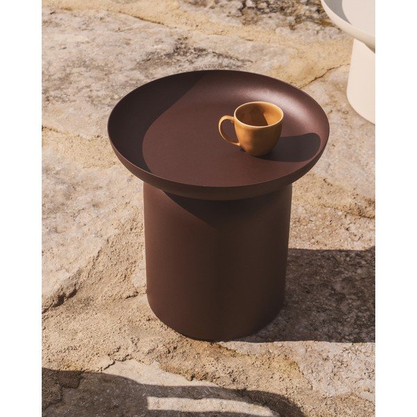 Kovinska okrogla vrtna mizica ø 45 cm Arcola – Kave Home-image-1