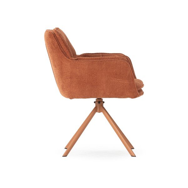 Oblazinjeni jedilni stoli v kompletu 2 ks v barvi terakote Keiko – Marckeric-image-3