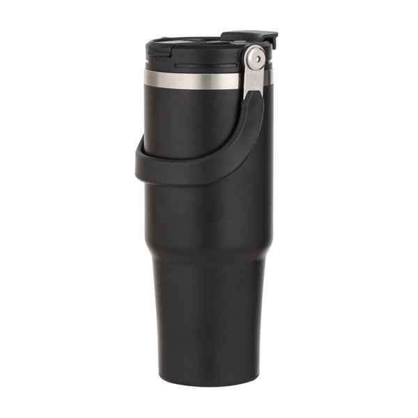 Črna steklenica za vodo za na pot iz nerjavečega jekla 1 l Eco – Ladelle