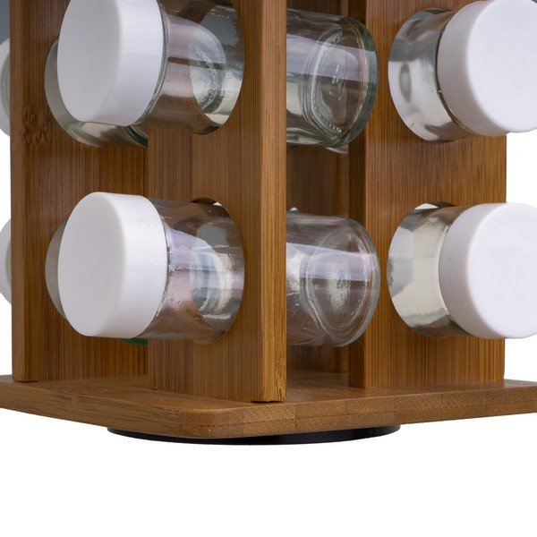 Posodice za začimbe v kompletu 12 ks s stojalom Bamboo Walnut – Casa Selección-image-1