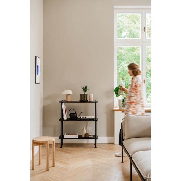 Črn regal v hrastovem dekorju 80x90,5x35 cm Teidi – noo.ma-image-2