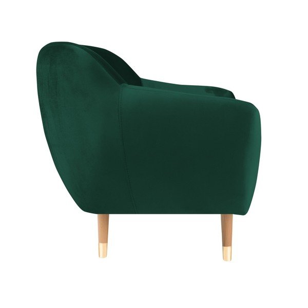 Temno zelen žametni fotelj Mazzini Sofas Benito-image-3