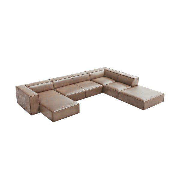 Svetlo rjava usnjena kotna zofa (desni kot) Madame - Windsor & Co Sofas-image-2