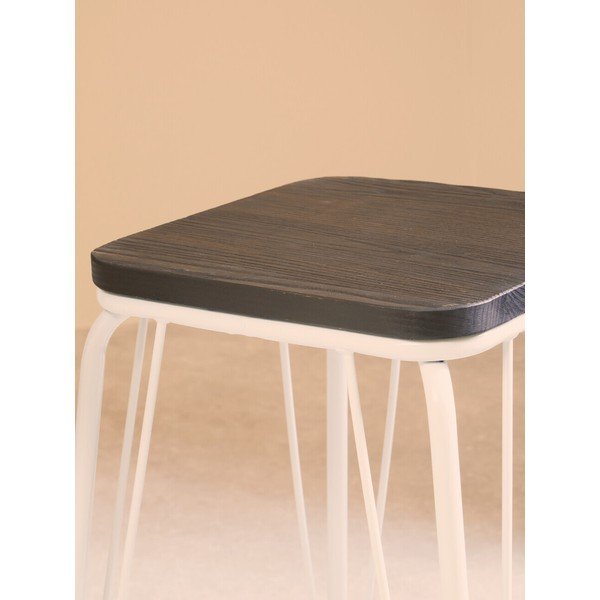 Bel/v temni naravni barvi stolček iz masivnega bresta District – Premier Housewares-image-4