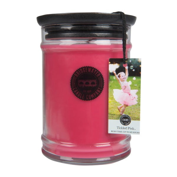 Bridgewater Candle Company Tickled Pink sveča v stekleni škatli, čas gorenja 140-160 ur