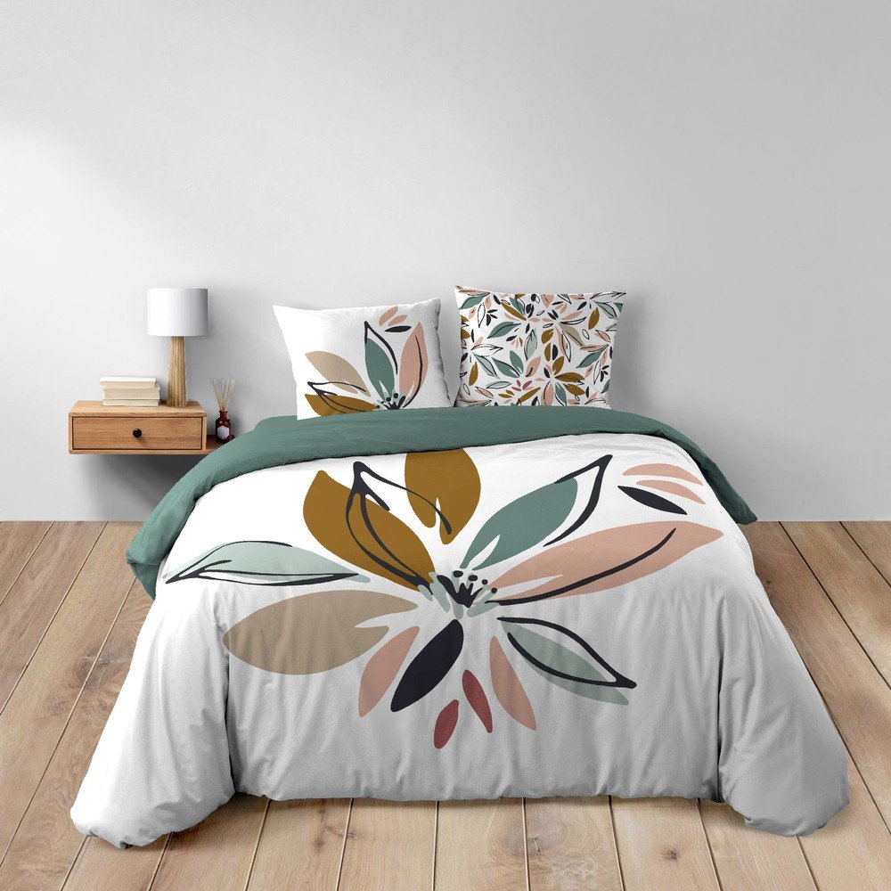 Bela podaljšana bombažna posteljnina za zakonsko posteljo 240x220 cm Octavia