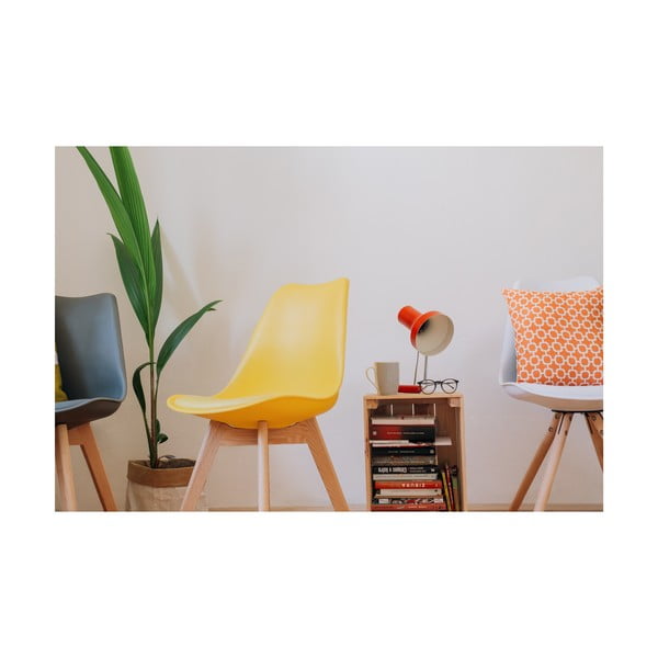 Komplet 2 rumenih stolov z bukovimi nogami Bonami Essentials Retro-image-3