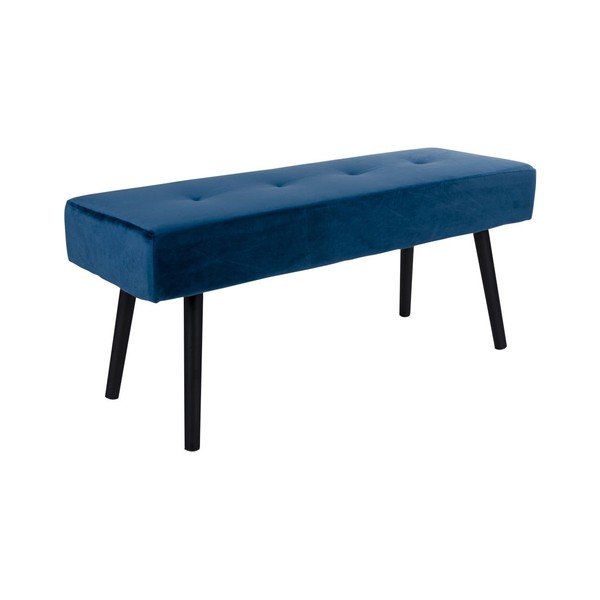 Temno modra oblazinjena klop z žametno prevleko Hiša Nordic Skiby, 100 x 35 cm-image-1