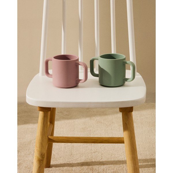 Svetlo rožnate/turkizne silikonske otroške skodelice v kompletu 2 ks Lili – Kave Home-image-1