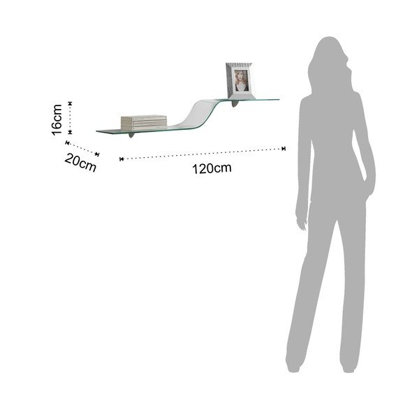 Steklena stenska polica Tomasucci Wave-image-2