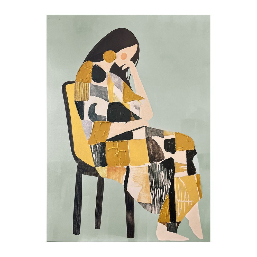 Slika z ročno naslikanimi elementi 70x100 cm Penelope