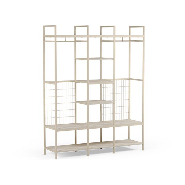 Kremno bela odprta jeklena garderobna omara 140x179,5x40 cm Amara – Marckeric-image-2