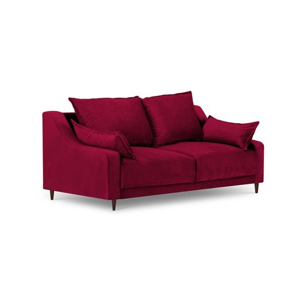 Rdeča žametna zofa Mazzini Sofas Freesia, 150 cm-image-2