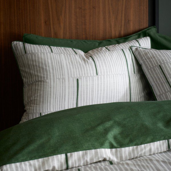 Zelena/siva enojna bombažna posteljnina 135x200 cm Camden Stripe – Content by Terence Conran-image-1