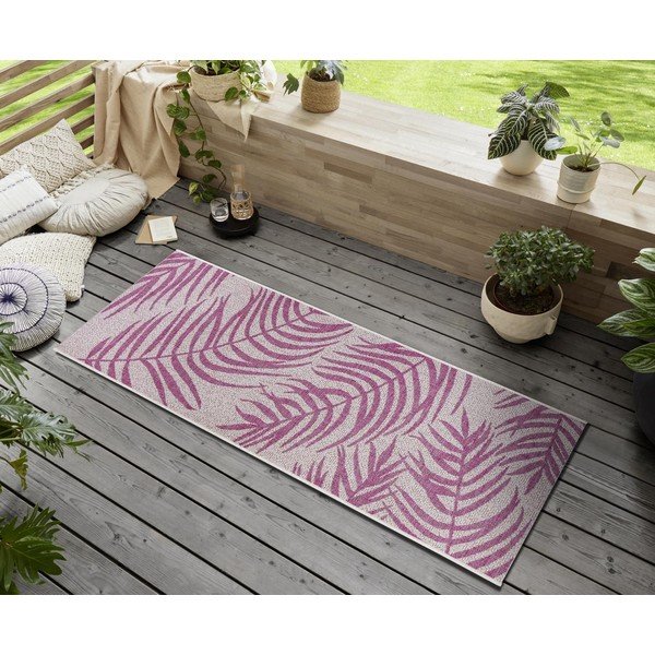 Roza-bež zunanja preproga NORTHRUGS Palmera, 70 x 300 cm-image-1