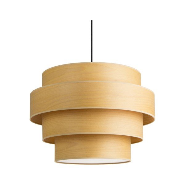 Obesna svetilka iz naravnega furnirja beljene bukve Sotto Luce TSURI Elen, Ø 50 cm-image-4