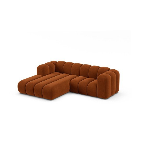 Oranžna kotna sedežna garnitura (levi kot) Lupine – Micadoni Home-image-1