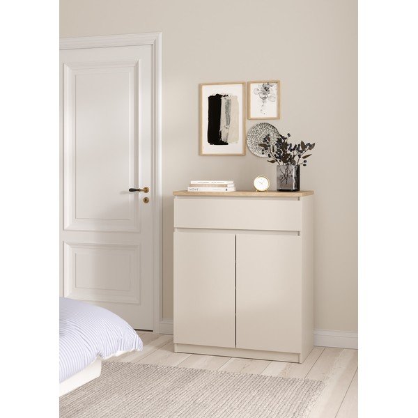 Kremno bela komoda 80x100x40 cm Naia – Tvilum-image-1