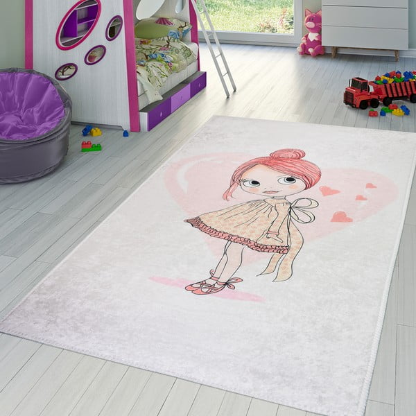 Svetlo rožnata otroška preproga 100x160 cm Lovely Girl – Vitaus-image-1