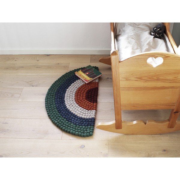 Otroška preproga iz volnenih kroglic Wooldot Ball Rugs Rainbow Green -image-3