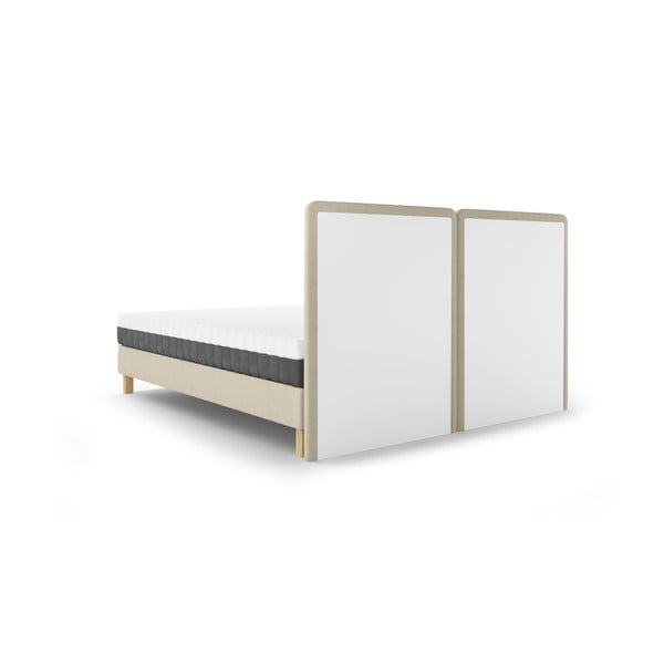 Bež zakonska postelja Mazzini Beds Lotus, 140 x 200 cm-image-4