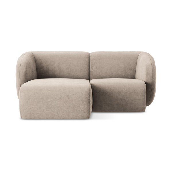 Svetlo rjava kotna sedežna garnitura iz šenilje (levi kot/z ležalnikom) Lani – Makamii