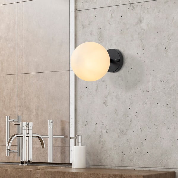 Črno-bela stenska svetilka ø 15 cm Atmaca – Opviq lights-image-1