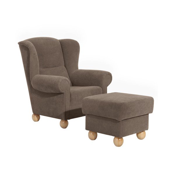 Rjava Max Winzer Monarch Velor Ottoman-image-1