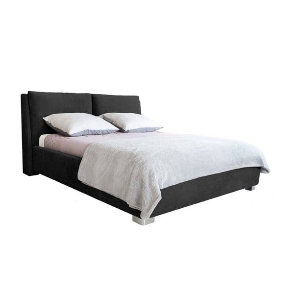 Črna zakonska postelja Mazzini Beds Vicky, 160 x 200 cm