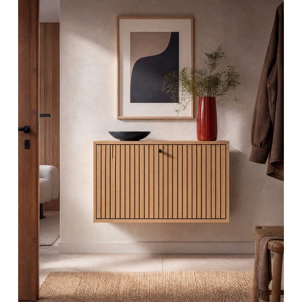 Preklopna omarica za čevlje v hrastovem dekorju v naravni barvi 72x43x17 cm Albany  – Actona-image-3