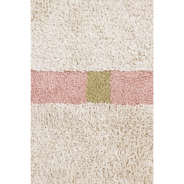 Rožnata/kremno bela pralna ročno tkana bombažna preproga 200x300 cm Lanes Vintage Nude – Lorena Canals-image-4