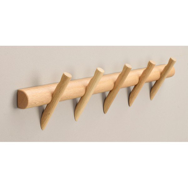 Stenski obešalnik iz masivnega hrasta v naravni barvi Hillmond – Rowico-image-2