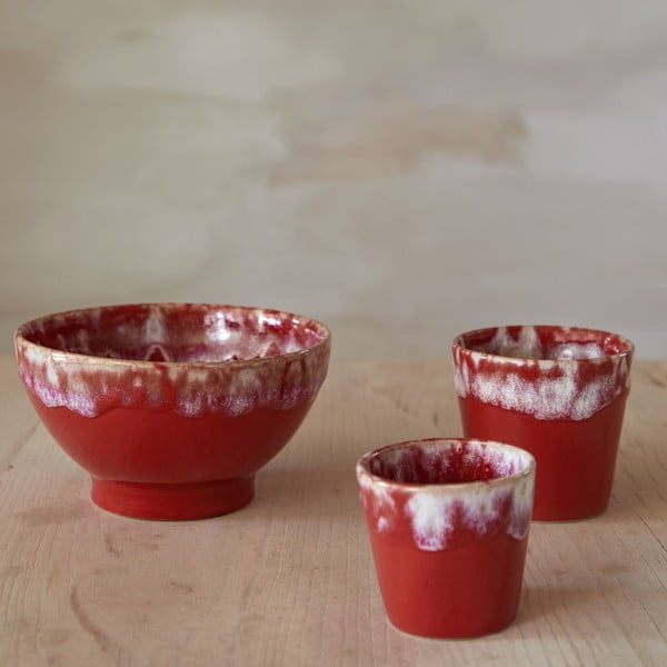 Rdeče-bela keramična skodelica za espresso Costa Nova, 90 ml-image-2