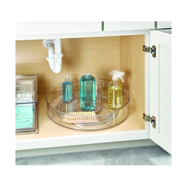 Okrogla prozorna škatla za shranjevanje iDesign The Home Edit, ⌀ 45,7 cm-image-1