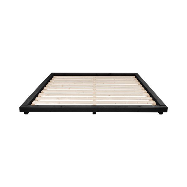 Dvoposteljna postelja iz borovega lesa z ležiščem in tatamijem Karup Design Dock Double Latex Black/Natural, 160 x 200 cm-image-3