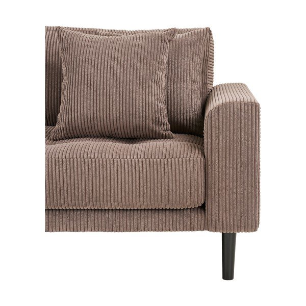 Rjava sedežna garnitura iz rebrastega žameta 210 cm Lido – House Nordic-image-4