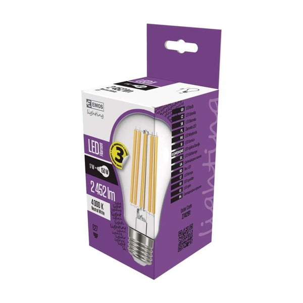 Žarnica LED EMOS Filament A67 Neutral White, 17W E27-image-1
