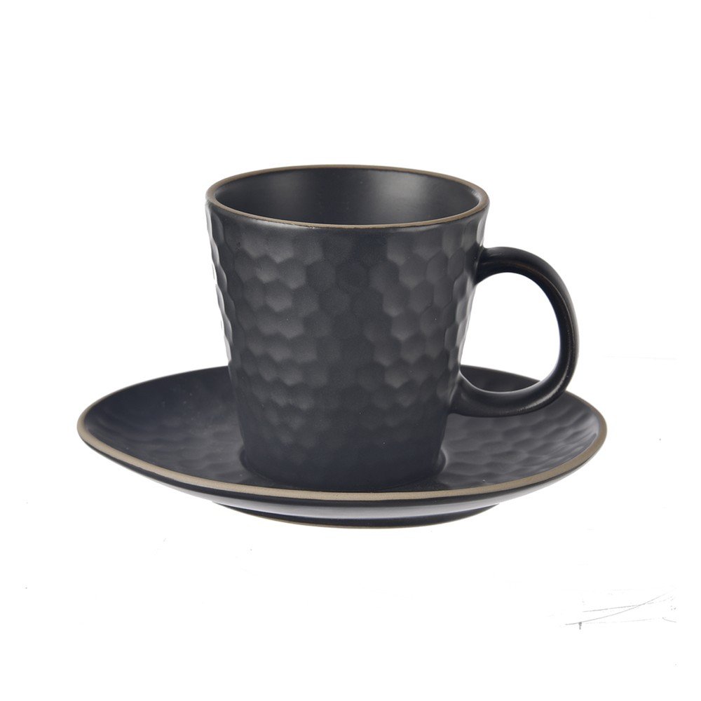 Črna keramična skodelica za kapučino 250 ml Tea Time