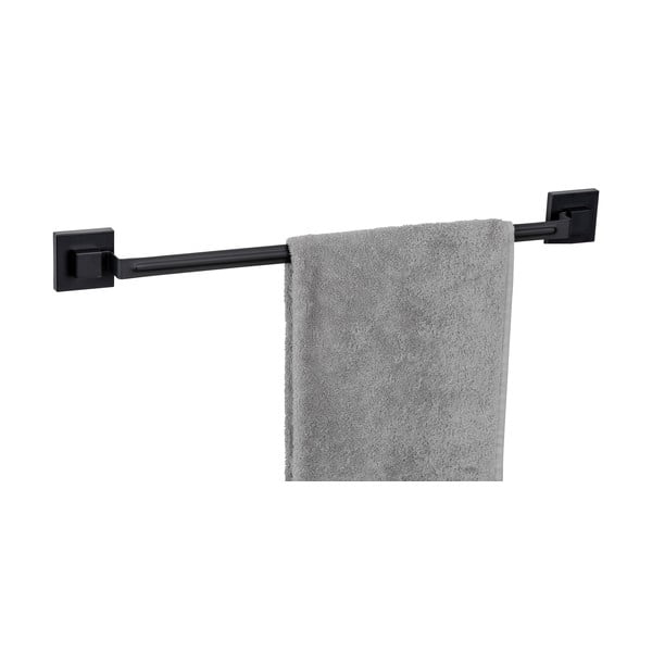 Črno držalo za brisače iz nerjavečega jekla z namestitvijo brez vrtanja Quadro – Wenko-image-2