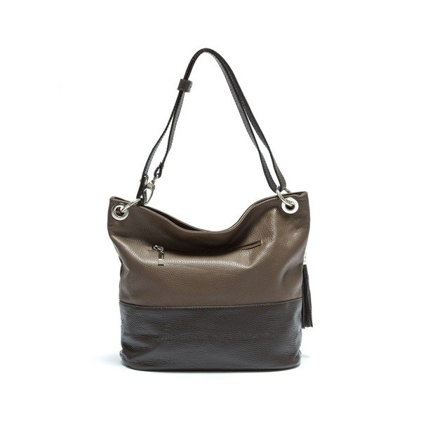 Rjava usnjena torbica Anna Luchini Tote-image-1
