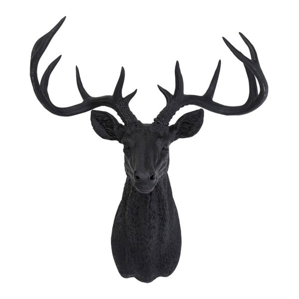 Črna stenska dekoracija v obliki jelena Kare Design Jelen, 62 x 93 cm